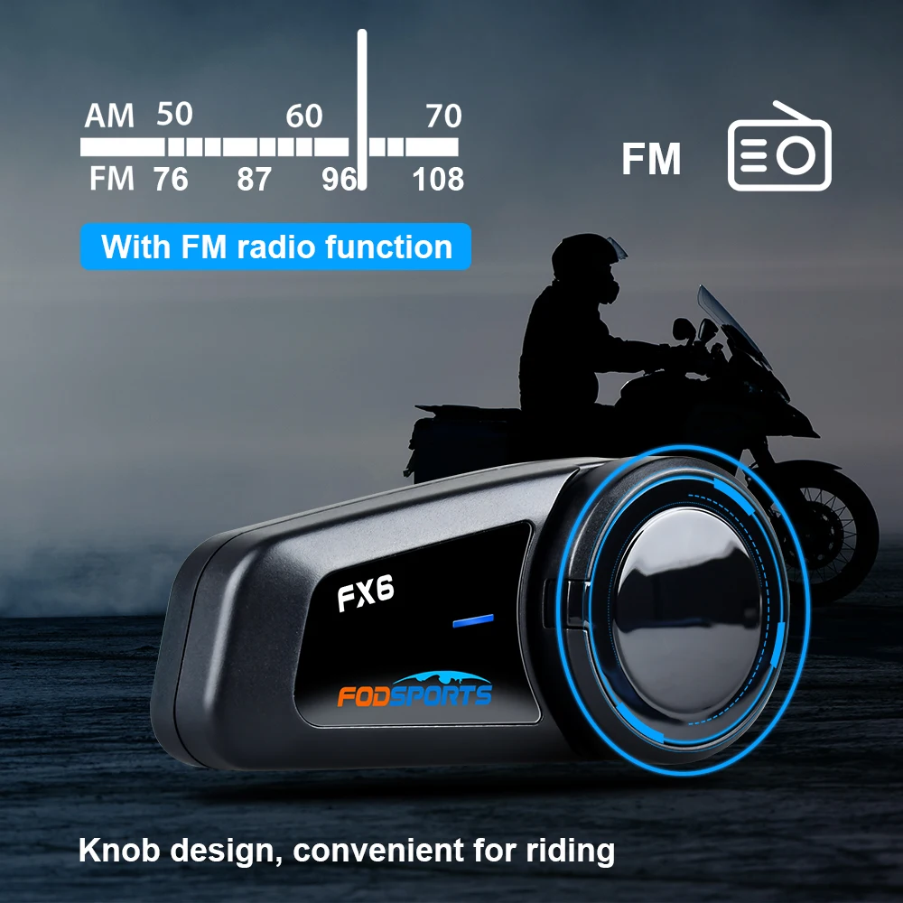 Fodsports 2 шт. FX6 Шлем Интерком мотоциклетный Bluetooth шлем гарнитура 6 Rider 1000 м Moto Interphone
