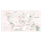 Красочная картонная карта мира с животными, плакат, размер, настенное украшение, большая карта мира 100x52 см, водонепроницаемая холщовая карта