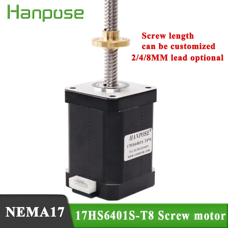 10 шт. NEMA17 шаговый двигатель 17HS6401S T8 винтовой L = 310 мм 1.8A 73N.CM стержень может быть