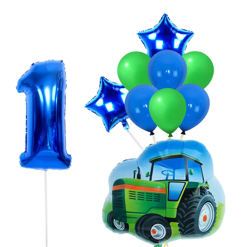 Поезд пожарная машина автобус тема ферма трактор надувные шары грузовик номер