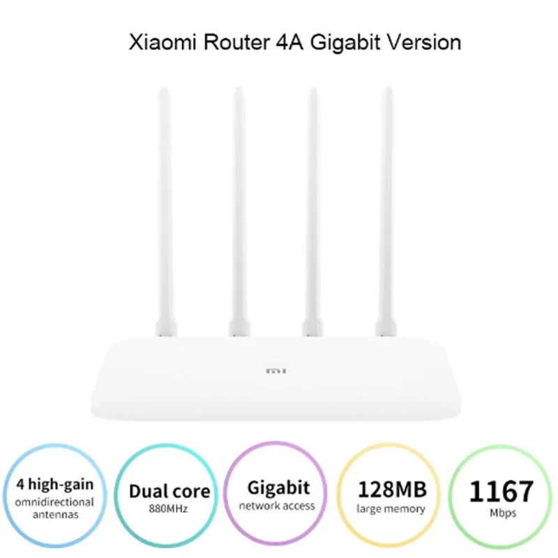 Маршрутизатор Xiaomi Mi роутер 4A гигабитная версия 2 4 ГГц 5 WiFi 1167 Мбит/с ретранслятор