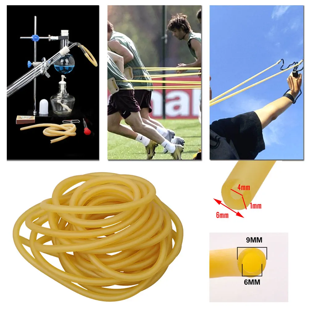 

4mmx6mmm/6mmx9mm Latex 1m Elasticity Tube Fishing Fumbled Natural Slingshot Elastic Replacement Ruber Band For Hunting Shooting
