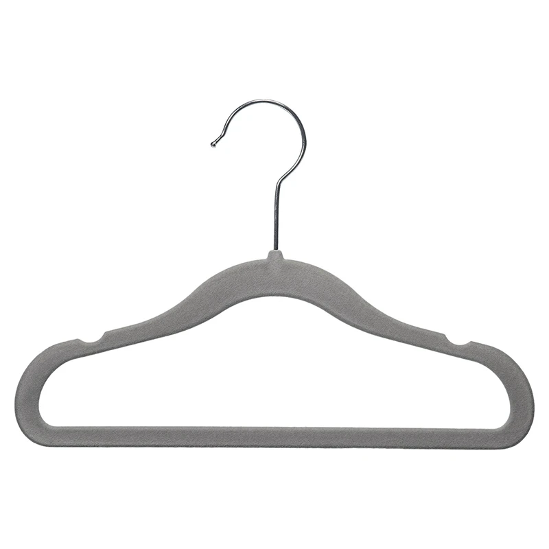 Детские Бархатные Нескользящие вешалки для одежды 30 штук в упаковке серый
