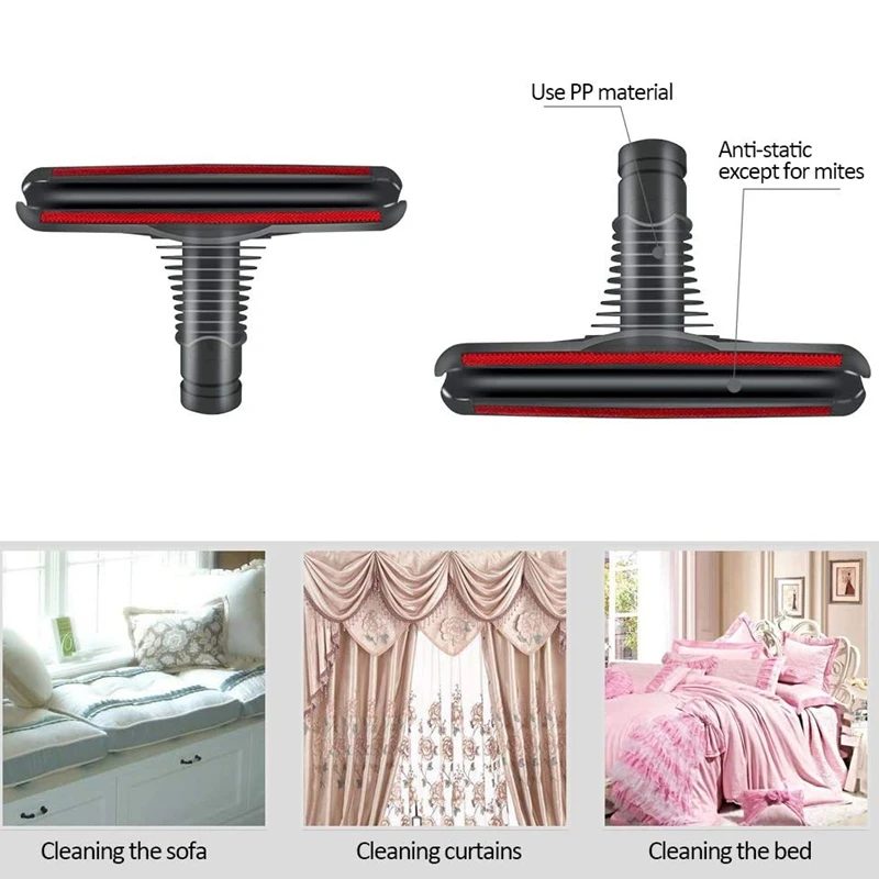 

TOP!-5Piece Vacuum Cleaner Accessories Attachment Kit for Dyson DC35 44 DC58 V6 V7 V8 Compatible Washable Reusable Brush Head