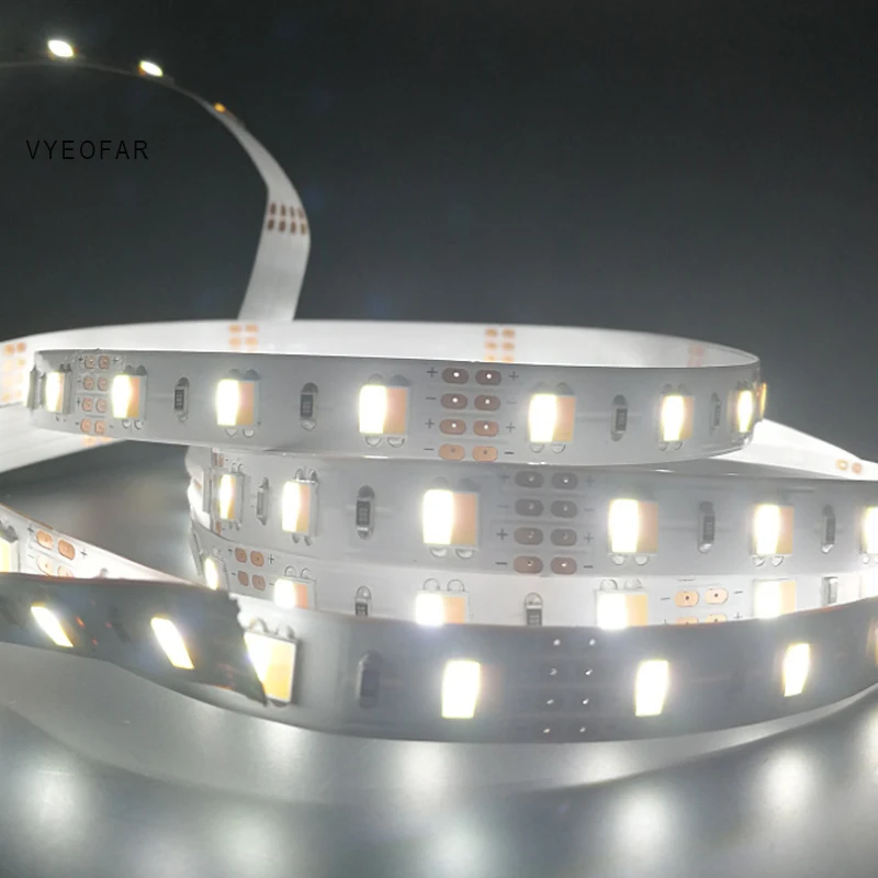 New Led CW WW Strip DC 12V 5050 Smd 5m/Roll 60 beads Per Meter White Warm 2 in 1 LED String Ribbon Light Home Use | Лампы и освещение