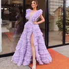 Лавандовое Многоярусное вечернее платье 2021, индивидуальные платья знаменитостей для выпускного вечера, халаты для вечевечерние, вечерние платья, женская одежда для торжества, платья