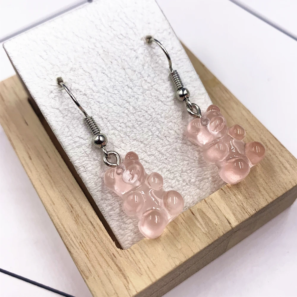 Мультяшные милые полимерные серьги цветные Животные медведь Высокое качество