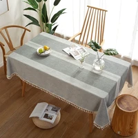 nordic minimalist lace jacquard table runner imitation cotton and linen tassel tablecloth rectangular coffee table tablecloth