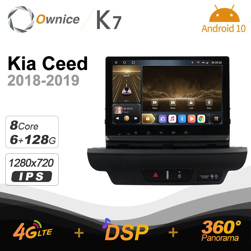 

Автомобильное радио K7 Ownice, 6G + 128G, Android 10,0, для Kia Ceed 2018-2019, мультимедиа, DVD, видео, 4G, LTE, GPS, Navi 360, BT 5,0, Carplay