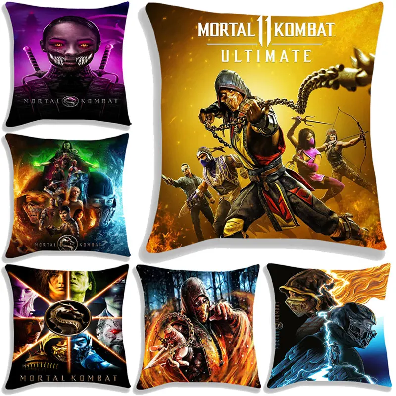 

New Arrival Mortal Kombat Pillowcase Custom Square Pillow Cover Zipper Pillow Case 45*45cm Single-side Cushion Cover Home Decor