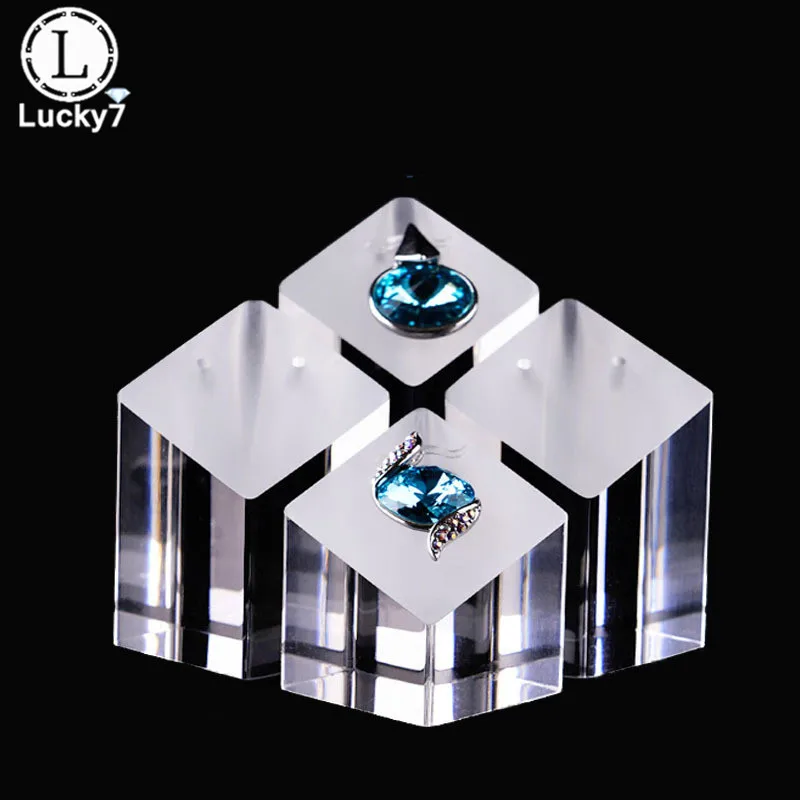 4 шт./компл. акриловый прозрачный серьги кольцо для ключей брелок Дисплей стенд