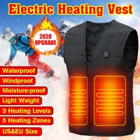 men autumn outdoor usb 5 places infrared heating vest jacket winter flexible electric thermal clothing waistcoat fishing hiking
