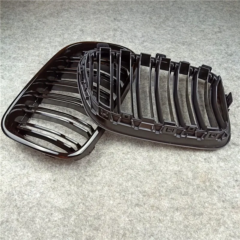 

1 Pair F25 Glossy Black Dual Line Kidney Front Grille For B-mw X3 F25 X4 F26 2010-2013 Car styling Mesh Grille