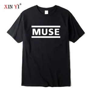 Футболка мужская с надписью XIN YI, 100% хлопок, высокое качество, с коротким рукавом, круглый вырез, в стиле рок-группы muse, хип-хоп