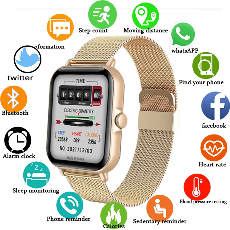 

Смарт-часы для мужчин и женщин, спортивные Смарт-часы с Bluetooth, водонепроницаемый смарт-браслет, монитор сердечного ритма и артериального дав...