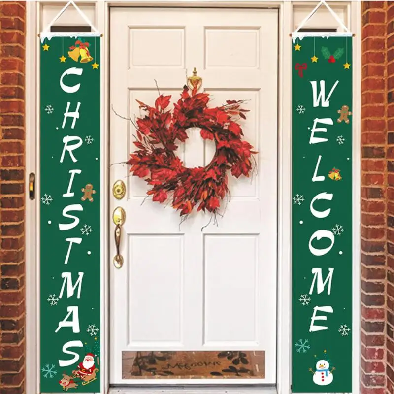 

Merry Christmas Door Couplet Santa Claus Banner Christmas Home Window Ornaments New Year Christmas Party Decoration Navidad 2022