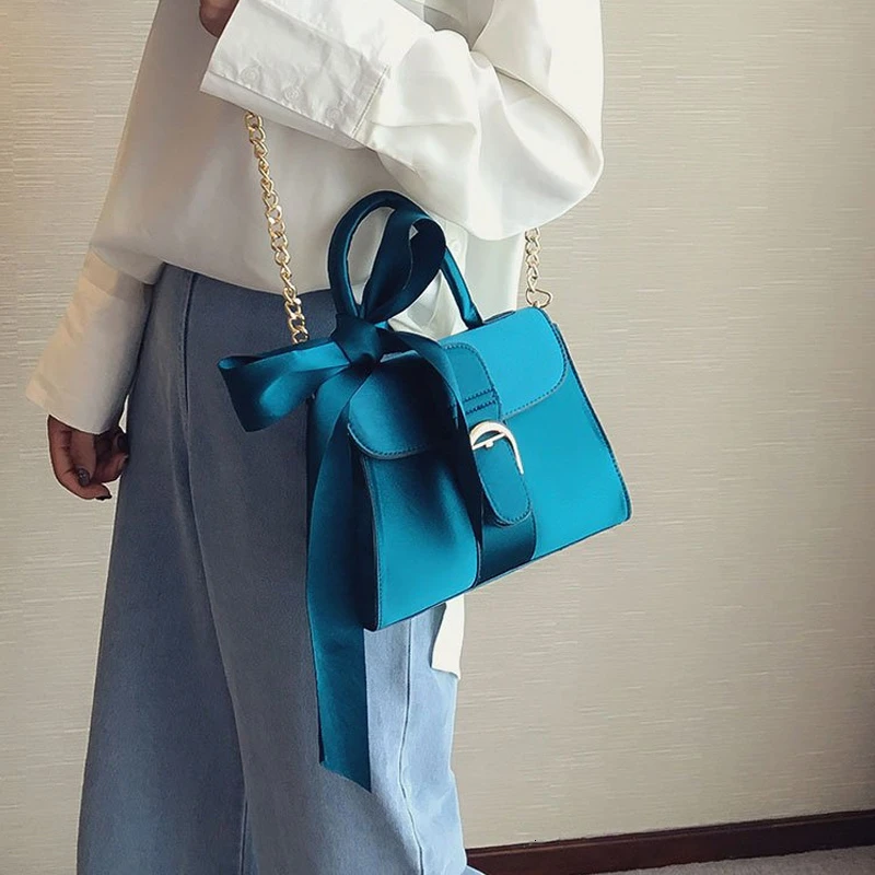 Модель 2019 модные бархатные сумки с бантом сумка мессенджер Дамская Милая
