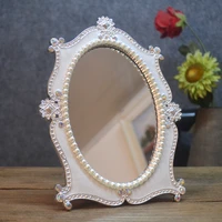 europe makeup mirror home decoration bedroom vanity mirror oval espejo plastic framed espelho dressing table princess mirrors