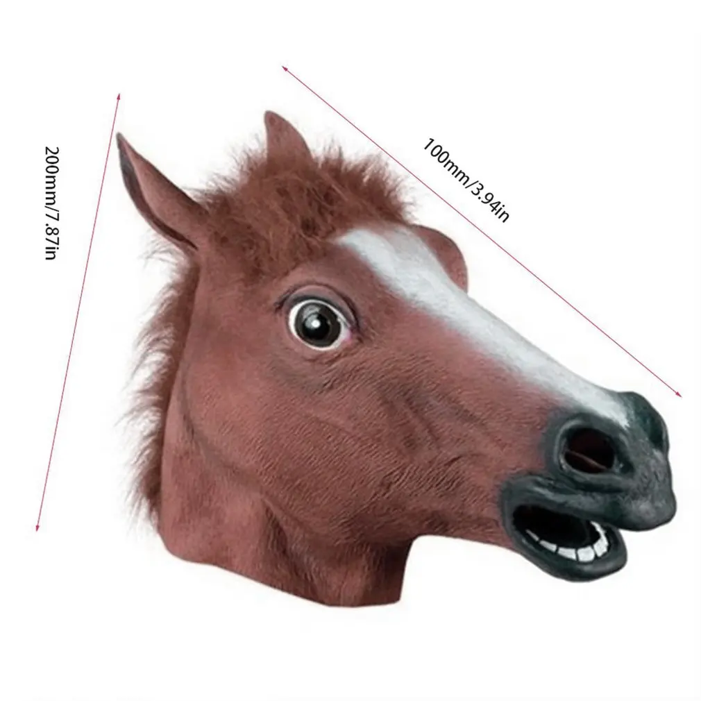 

Creative Halloween Mask Prom Latex Horse Head Mask Funny Animal Headgear Horse Mask Halloween Holiday Supplies