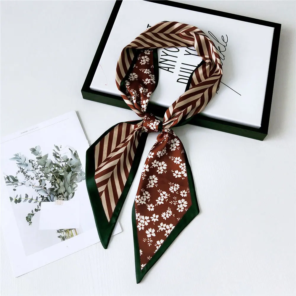 

luxury silk scarf women designer Women's Bag Scarves Foulard Head Small Neckerchief Fruit print Headband