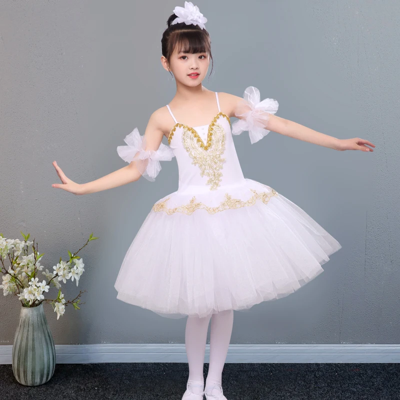New Professional Child Adult Swan White Romantic Style Long Tutu Ballet Dance Costume Girls Ballerina Dress Leotard Gymnastic |