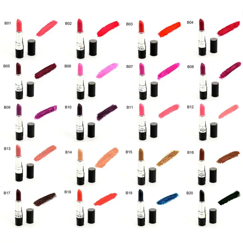 20 Different Colors Sexy Matte Lipstick Long-lasting Easy to Wear Pencil Lip Stick Cosmetic With Box |