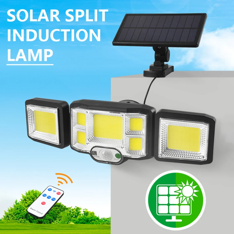 

Solar Sensor Wall Light LED Three-head Rotatable Light Landscape Wall Lamp Garden Outdoor Solar Lamps Waterproof Street Lighting