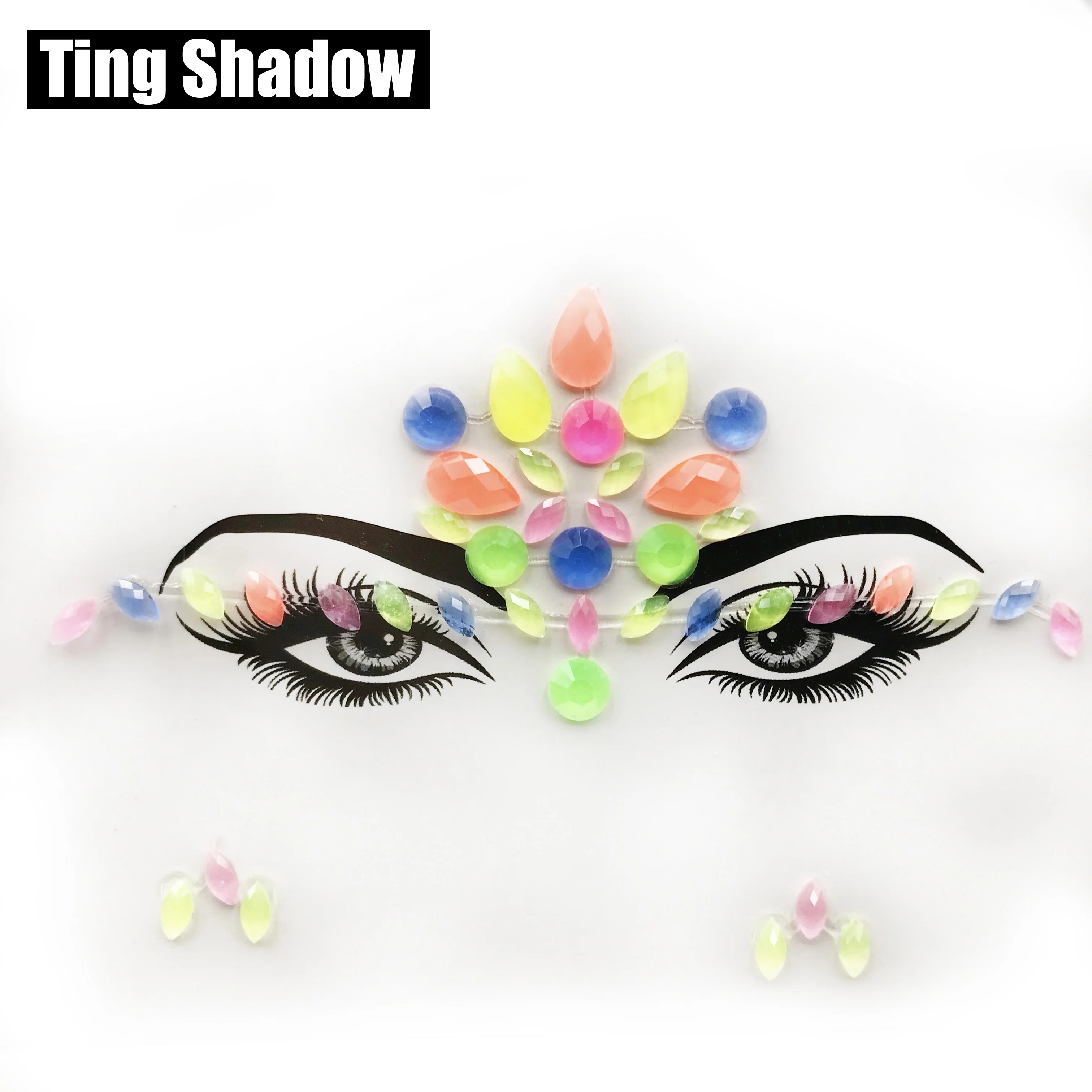 3D неоновая флюоресцентная Люминесцентная наклейка для тату модные драгоценные