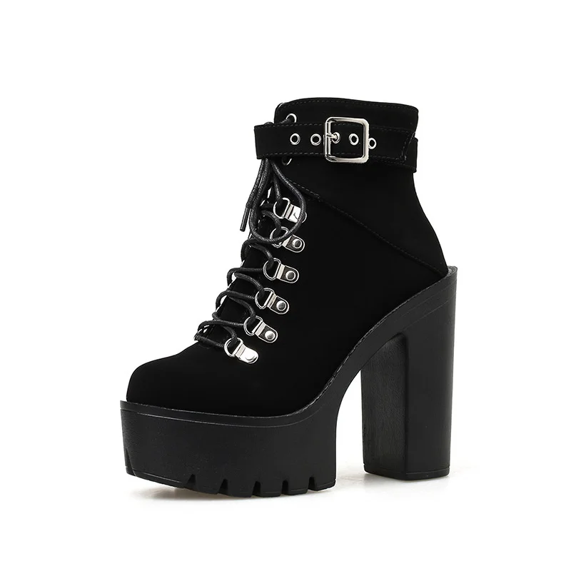 

Korean version high stage women's boots thick heel high heel boots boots