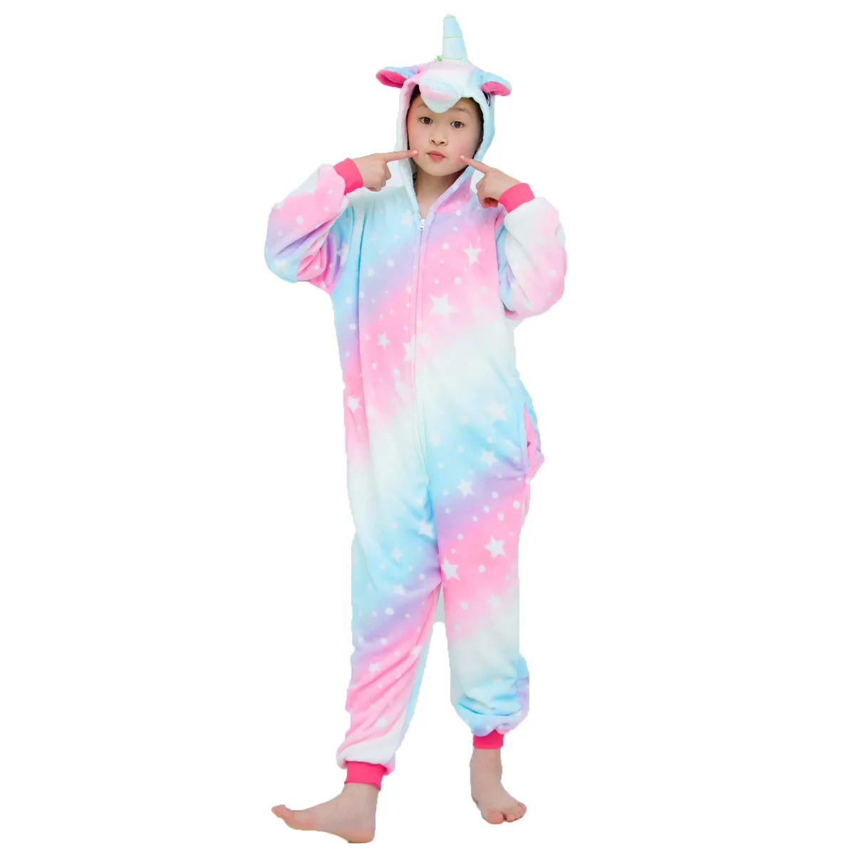 Пижамный комплект детский фланелевый пижама с животными Пегас единорог свинка