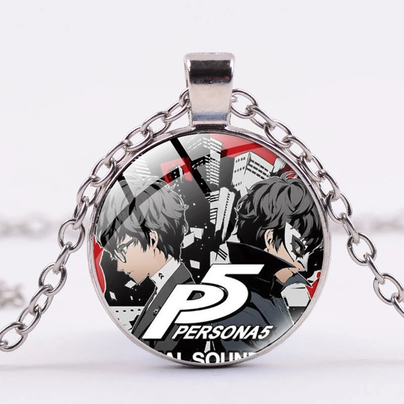 Ожерелье с изображением русской мультяшной Игры Persona 5 стеклянный кабошон