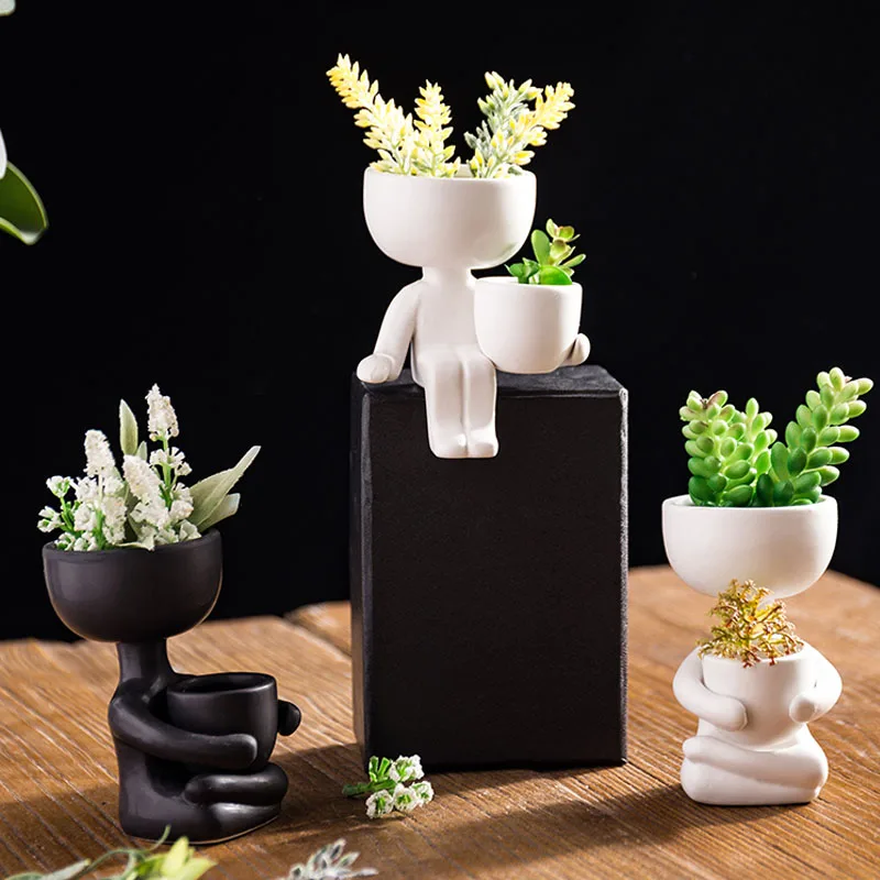 Strongwell Скандинавская Керамическая кукла маленький цветочный горшок креативная