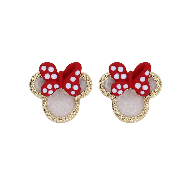 

Cute Bow Earrings Studs Anime Mouse Jewelry For Women 2021 New Earclips Accessories Wholesale Korean Charm Wedding Gifts