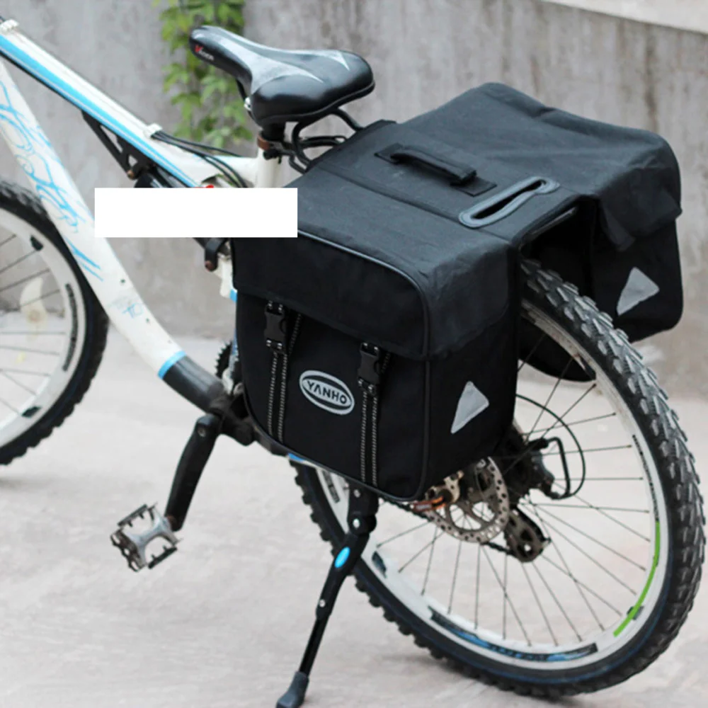 

Double Side Rear Back Bag Waterproof Wear-resistant Mountain and Road Bike Tail Seat Bag(Black)