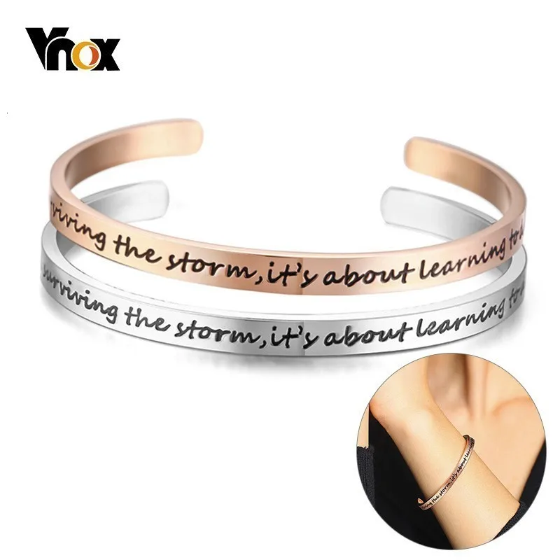 Vnox Words браслет для женщин и мужчин трендовые браслеты из нержавеющей стали BFF