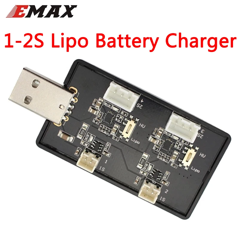 

Emax Tinyhawk 2 Way 1S 2S Lipo Battery Charger USB Port for RC FPV Racing Drone Spare Part
