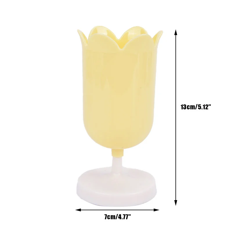 

Plastic Storage Box Cosmetic Brush Pen Holder Desktop Sundries Organizer Petal Shaped Makeup Organizer for Home Office Dorms