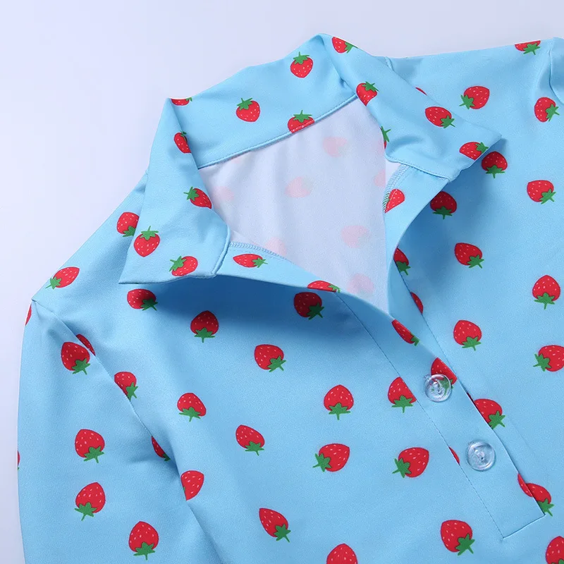 

Polo Collar Womens Strawberry Shirt Dress Woman Female Party Evening Elegant Bodycon Dresses Summer Sexy Girl Casual Clothing