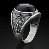 exquisite fashion black gem gentleman ring vintage