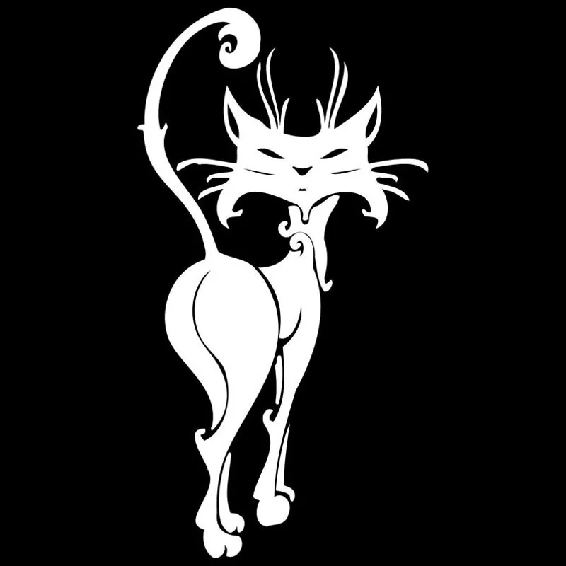 

Car Sticker Beautiful Pet Cat PVC Decal Creative Car Sticker Bumper Accessories Black/Silver 9.5*18CM