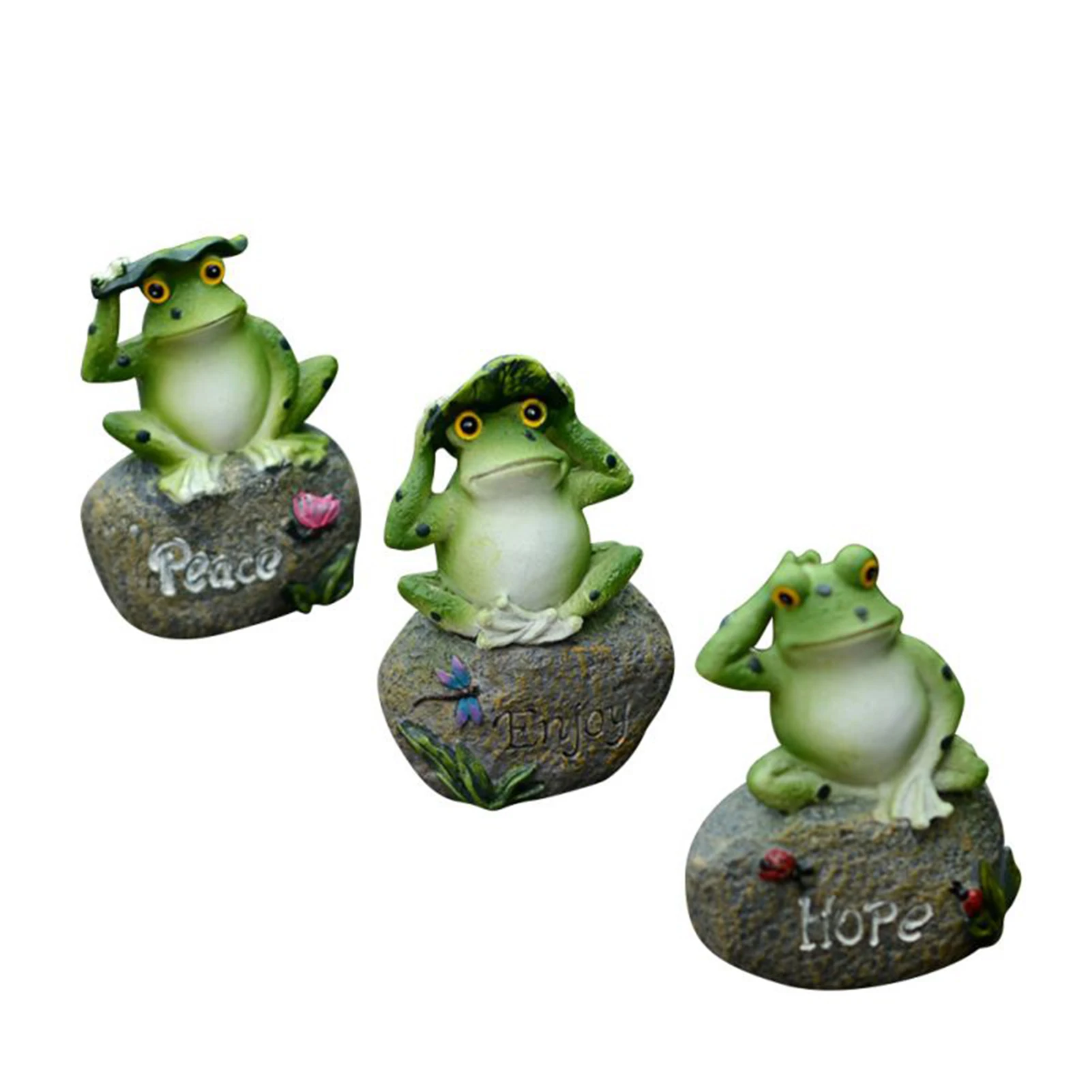 

5 Inch Garden Frog Statue Stone Sculptures Garden Patio Frogs Landscaping Stone Ornaments Decoration LAD3