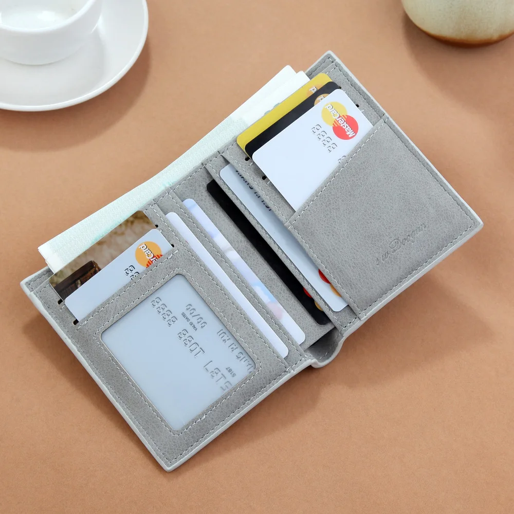 

New men's short retro wallet Korean multi-functional cross thin soft wallet spot wholesale matte wallet
