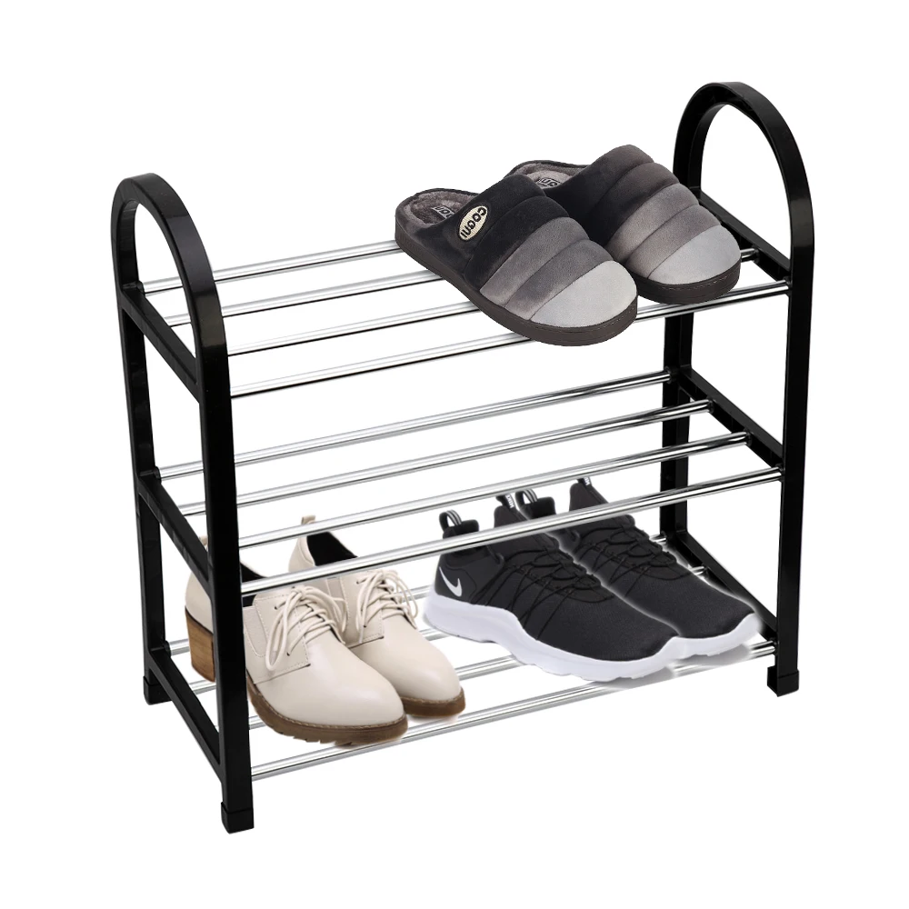 

New Shoes Rack Removable Non-Woven Fabric Dustproof Shoe Racks Storage Organizer Livingroom Stainless Steel Shoes Shelf Shoe