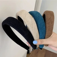 french retro solid color fabric hairband for women girls fashion cross knotted wide brim hair hoop cute headwear hair accessorie