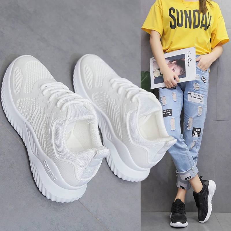 Женская обувь Модная повседневная из дышащей сетки на резиновой подошве с