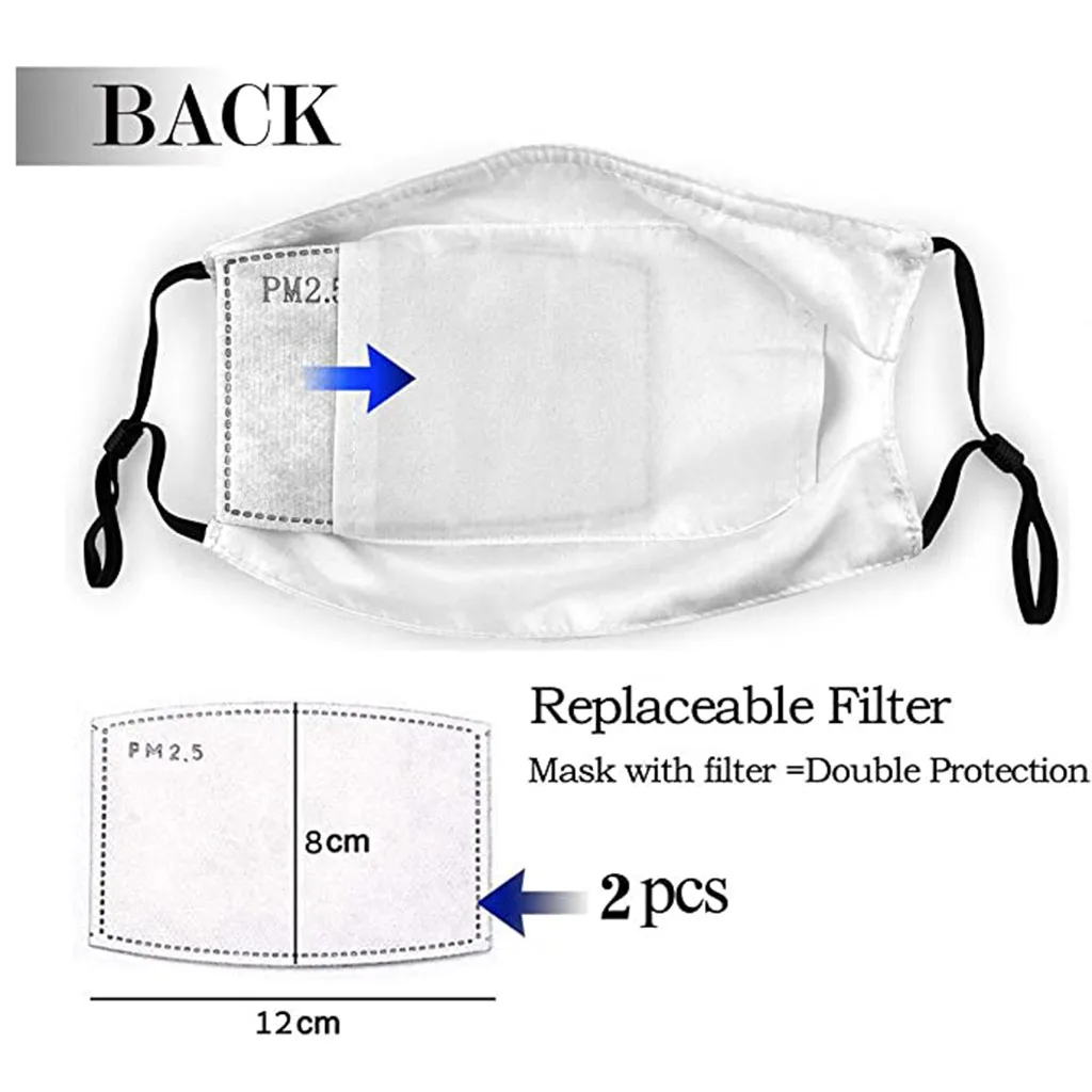 

Adults Face Masks Unisex Mask Cotton Dustproof Reusable Earloop Mask With 2pcs Filters Face Cover Masque Mascaras Mascarilla