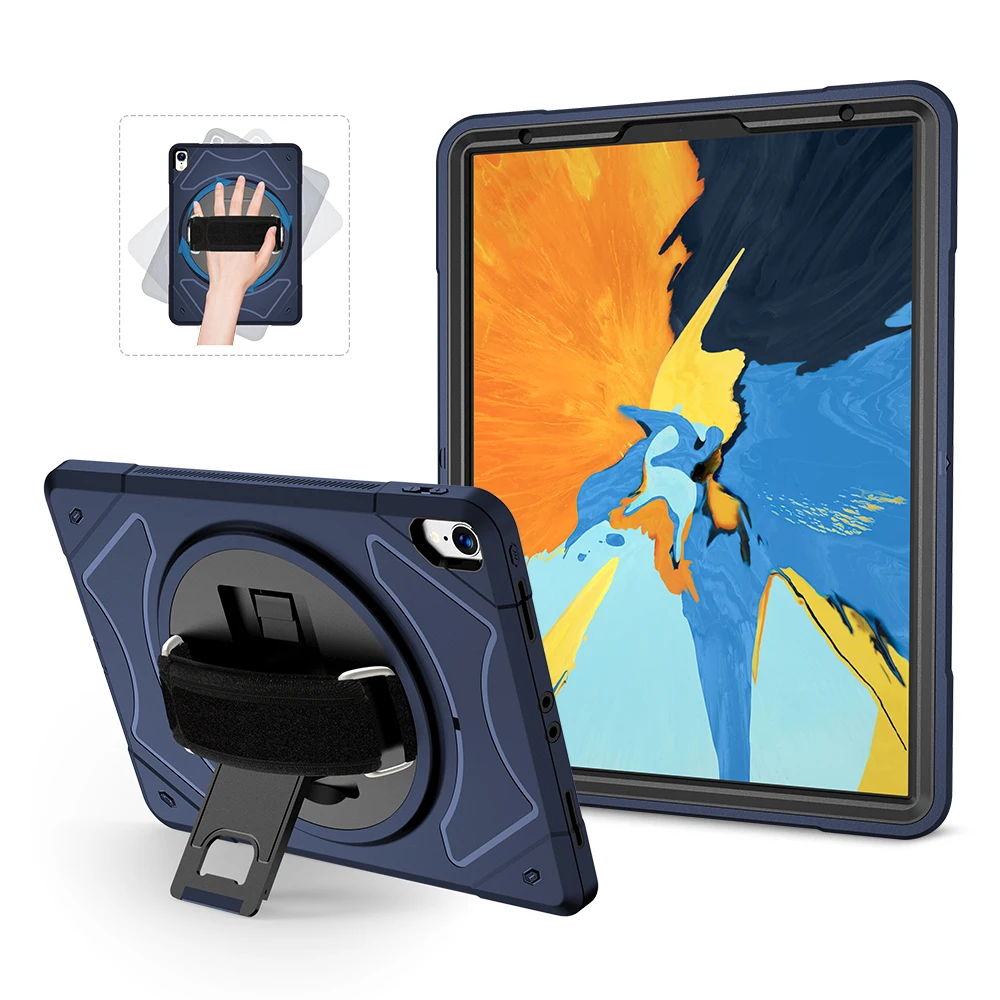 Противоударный чехол для iPad Pro 11 дюймов 2018 с 360 вращающимся ремешком на шею и