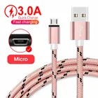 3.0A Quick Charge Micro USB кабель для передачи данных для alcatel Работает с любым оператором, 3X 3L (2020) 1V 1S VIVO Z1X S1 Pro Redmi 9C 9A 3s мобильный телефон Зарядное устройство кабели