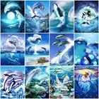 Картина AZQSD по номерам дельфин животные картина маслом по номерам морская Ручная Краска Набор Холст домашний Декор подарок настенная живопись