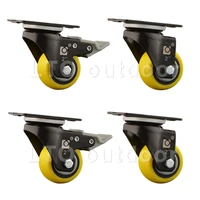 1 52inch 360 degree swivel caster wheels fixed with brake and no brake heavy duty no noise for cabinet sofa caster